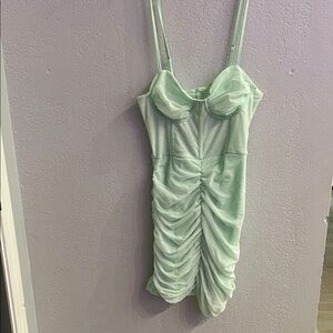Mint Green Ruched Dress